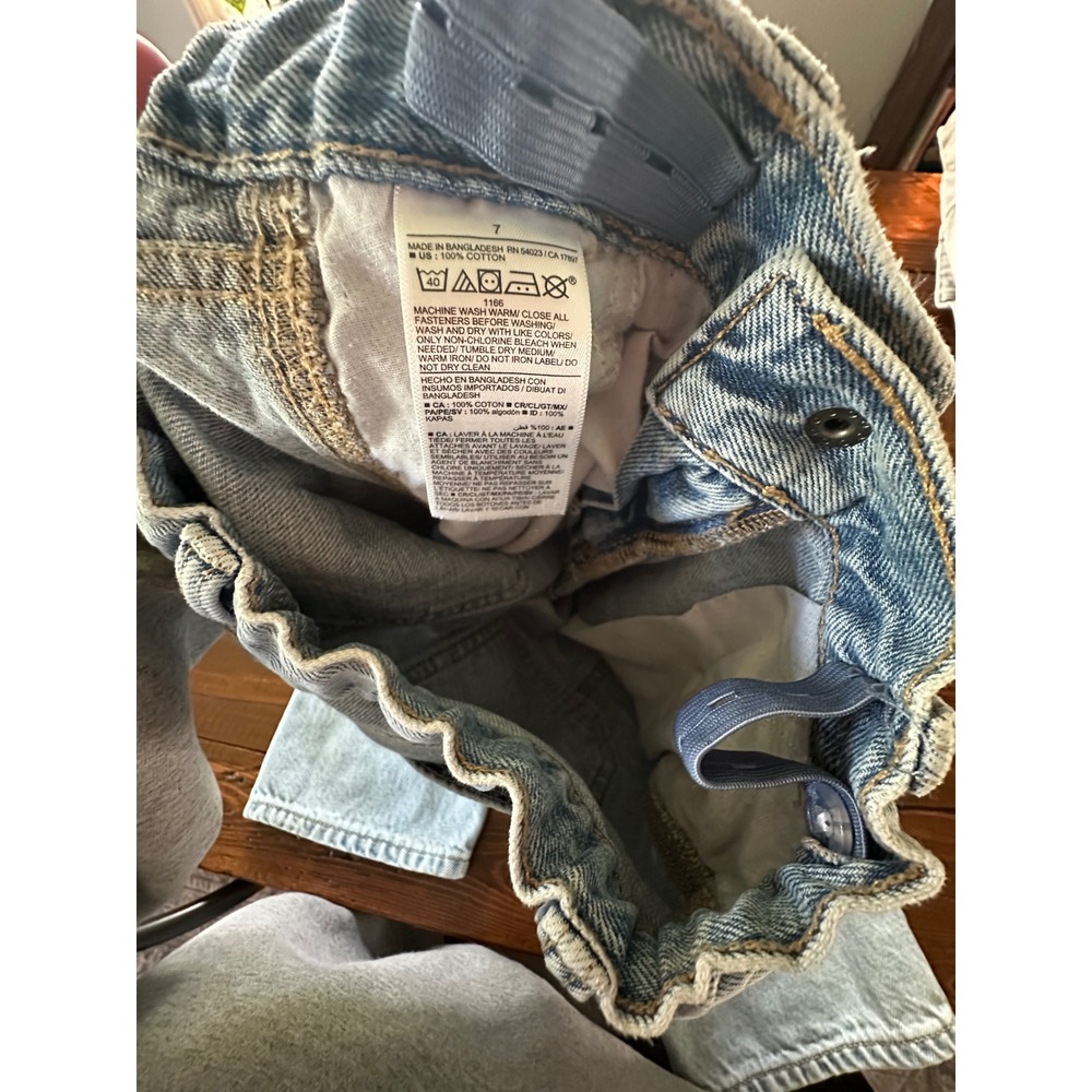 Old Navy Kids Light Wash Carpenter Jeans Workwear Denim Size 7 Adjustable Waist - Picture 6 of 6